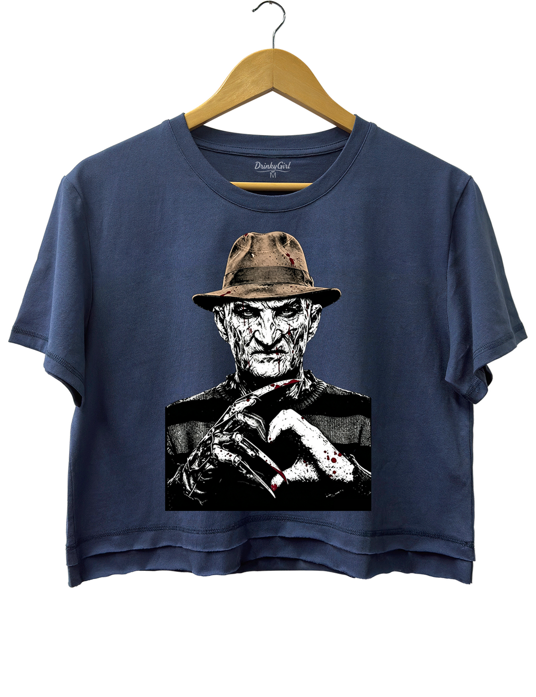 Halloween Characters Heart Hands Freddy Crop Top