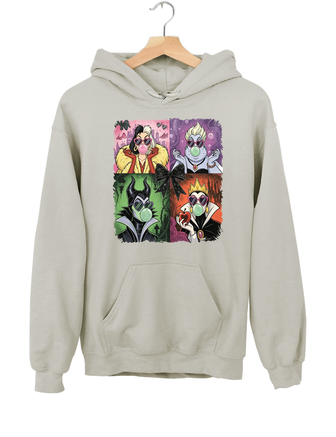 Retro Villains Halloween 90S Hoodie - Gray
