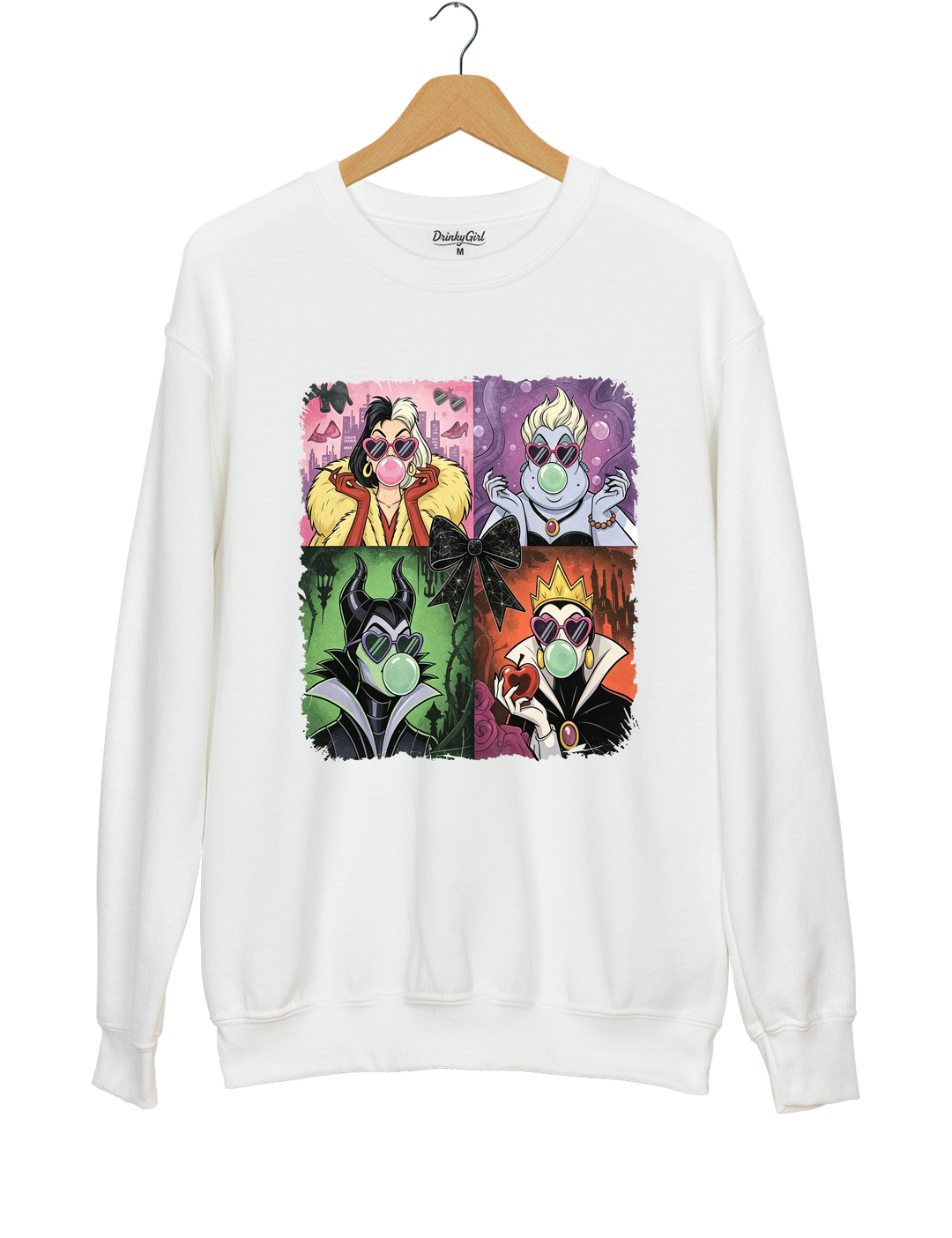 Retro Villains Halloween 90S Sweatshirt - White