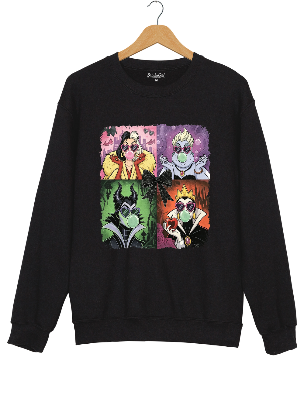 Retro Villains Halloween 90S Sweatshirt - Black