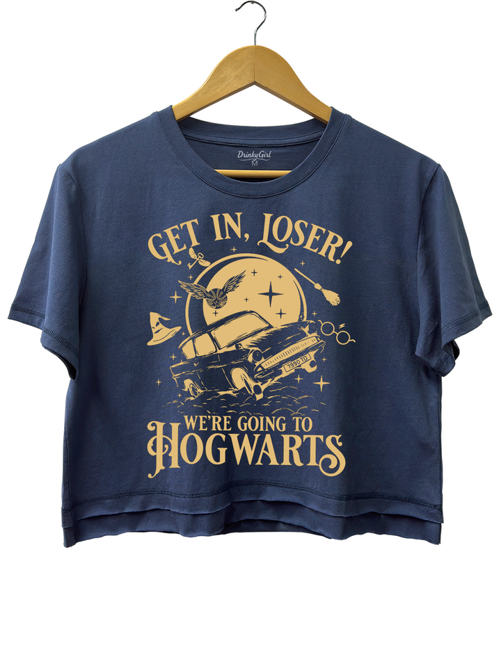 Get In Loser Wizard School Hogwarts Halloween Crop Top