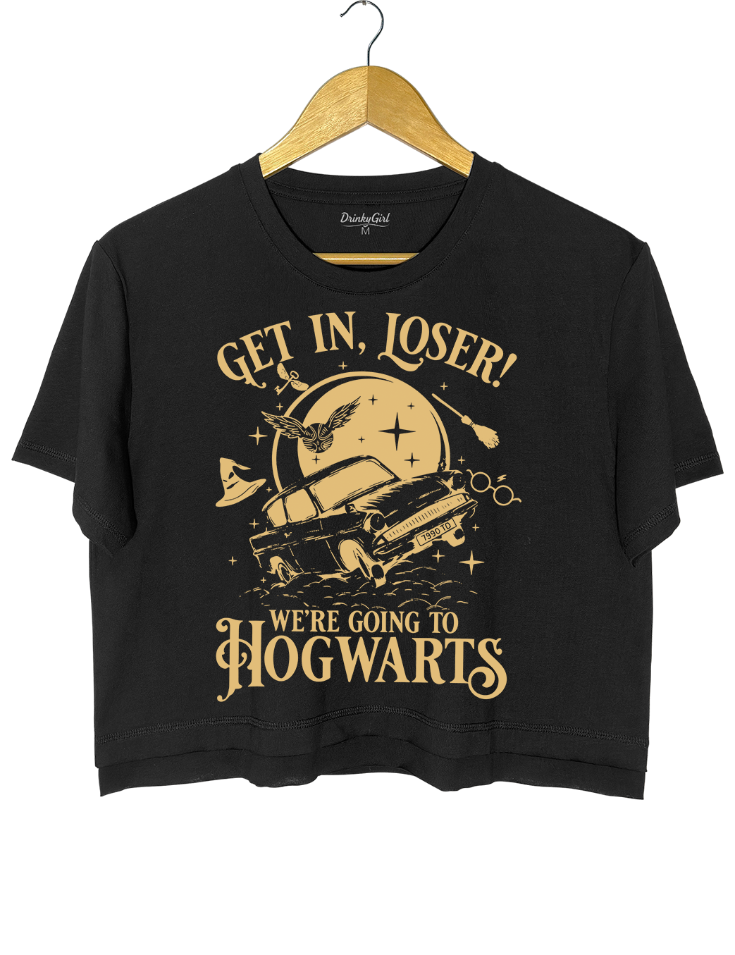 Get In Loser Wizard School Hogwarts Halloween Crop Top