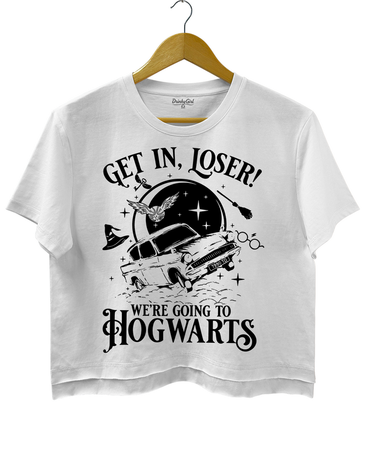Get In Loser Wizard School Hogwarts Halloween Crop Top
