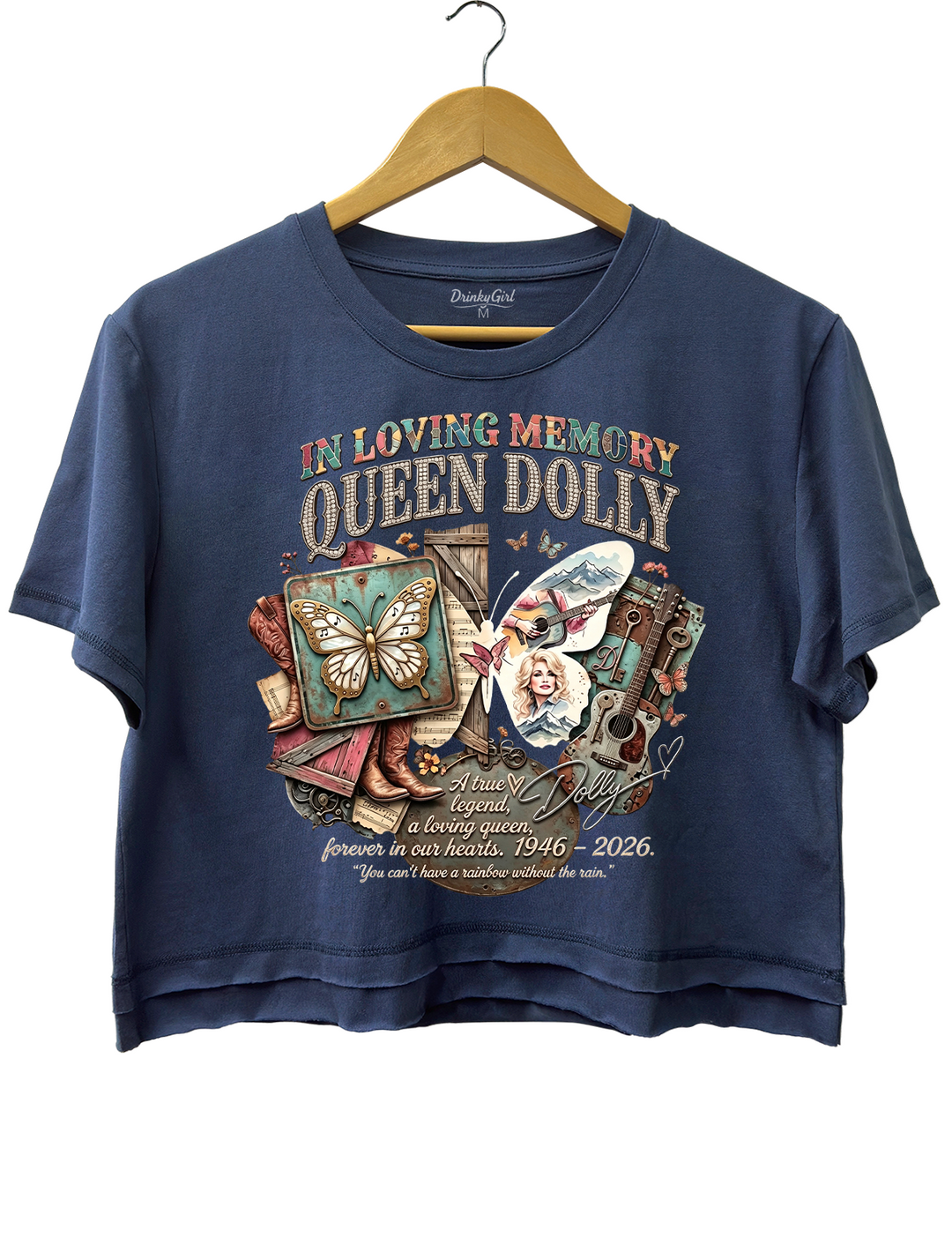Dolly Parton Memorial Country Music Crop Top