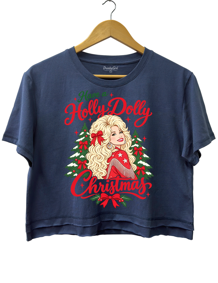 Have A Holly Dolly Christmas Crop Top