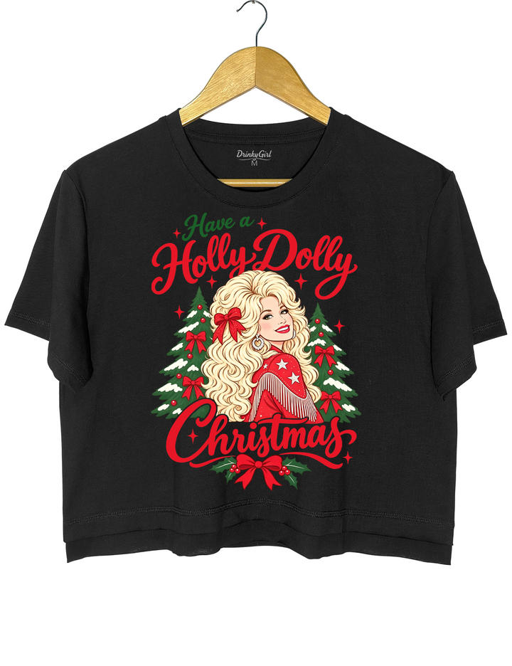 Have A Holly Dolly Christmas Crop Top