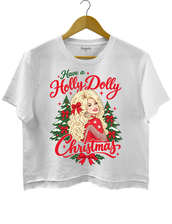 Have A Holly Dolly Christmas Crop Top