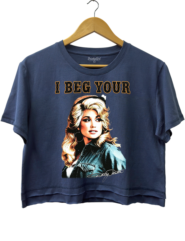 I Beg Your Parton Vintage Portrait Crop Top