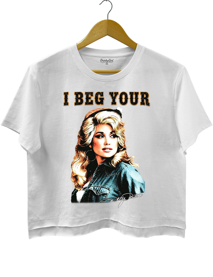 I Beg Your Parton Vintage Portrait Crop Top