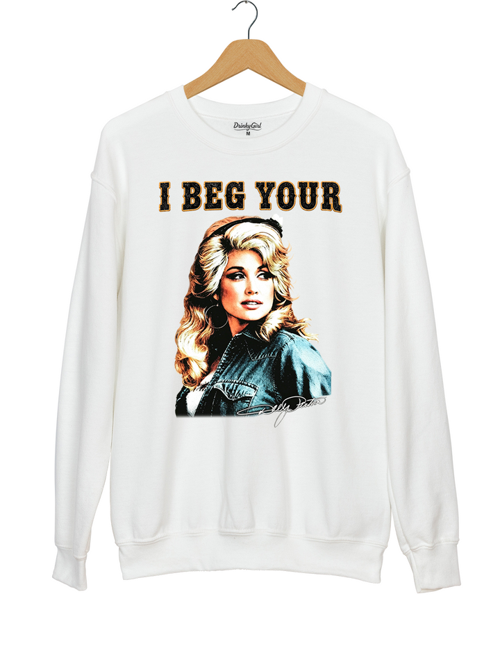 I Beg Your Parton Vintage Portrait Sweatshirt