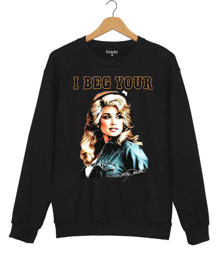 I Beg Your Parton Vintage Portrait Sweatshirt