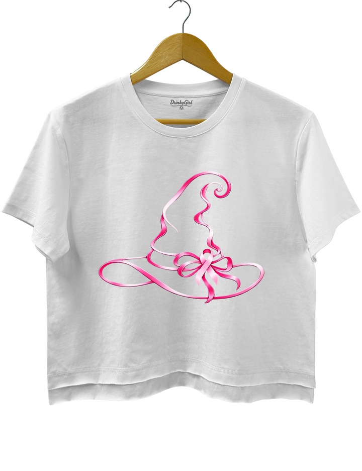 Breast Cancer Awareness Witch Hat Crop Top