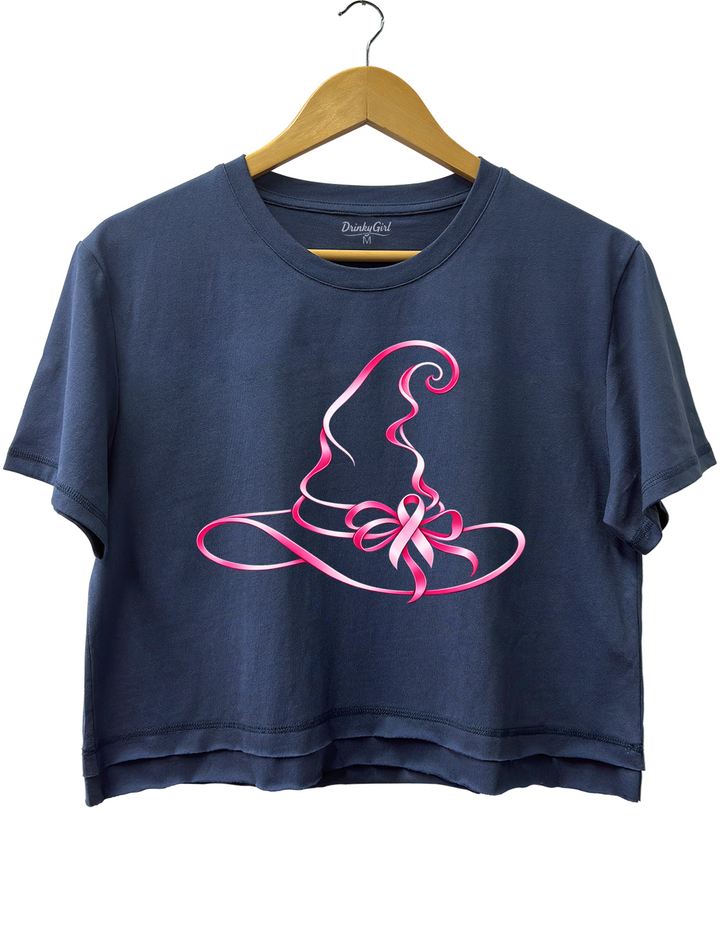 Breast Cancer Awareness Witch Hat Crop Top