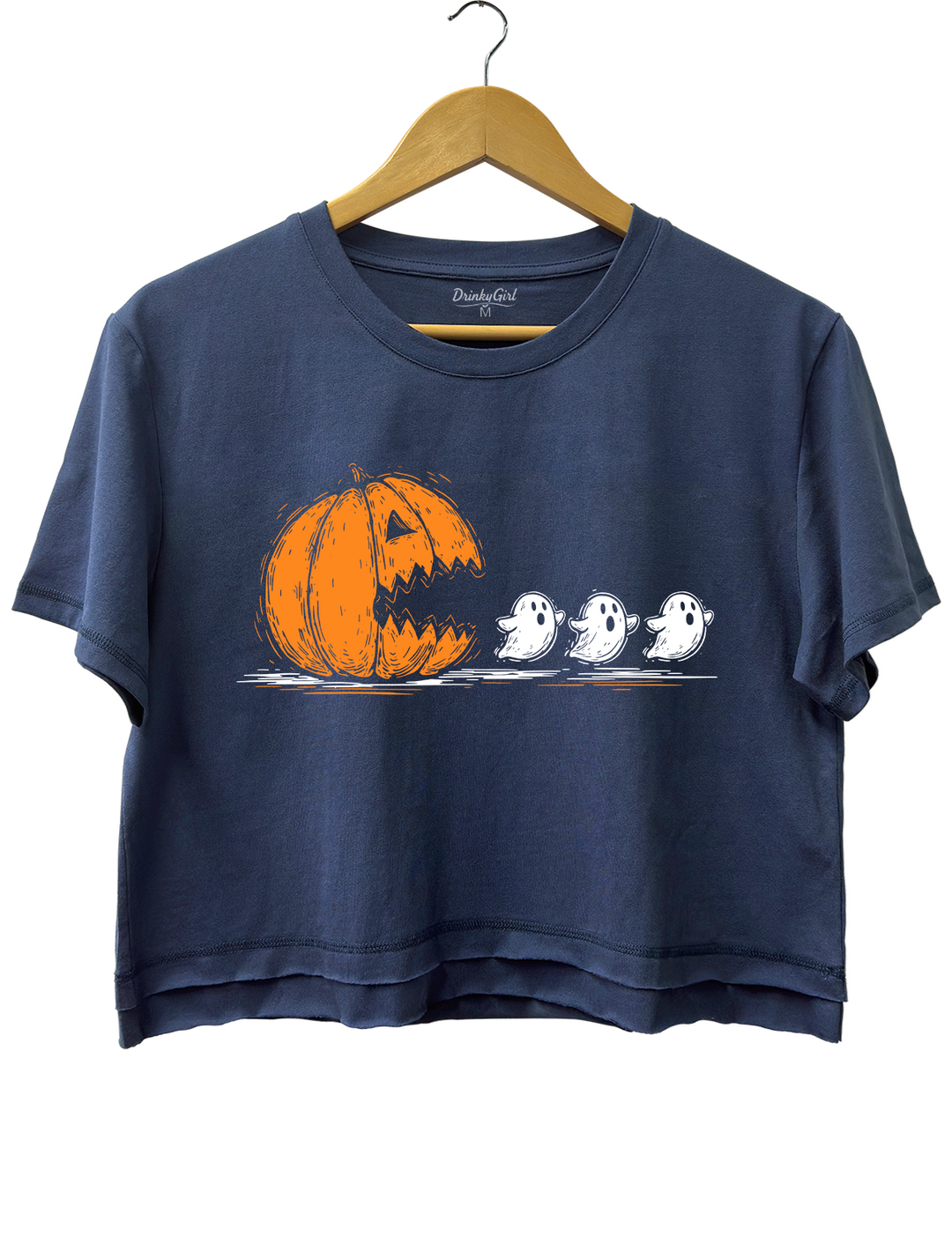 Halloween Pumpkin Eat Ghost Crop Top