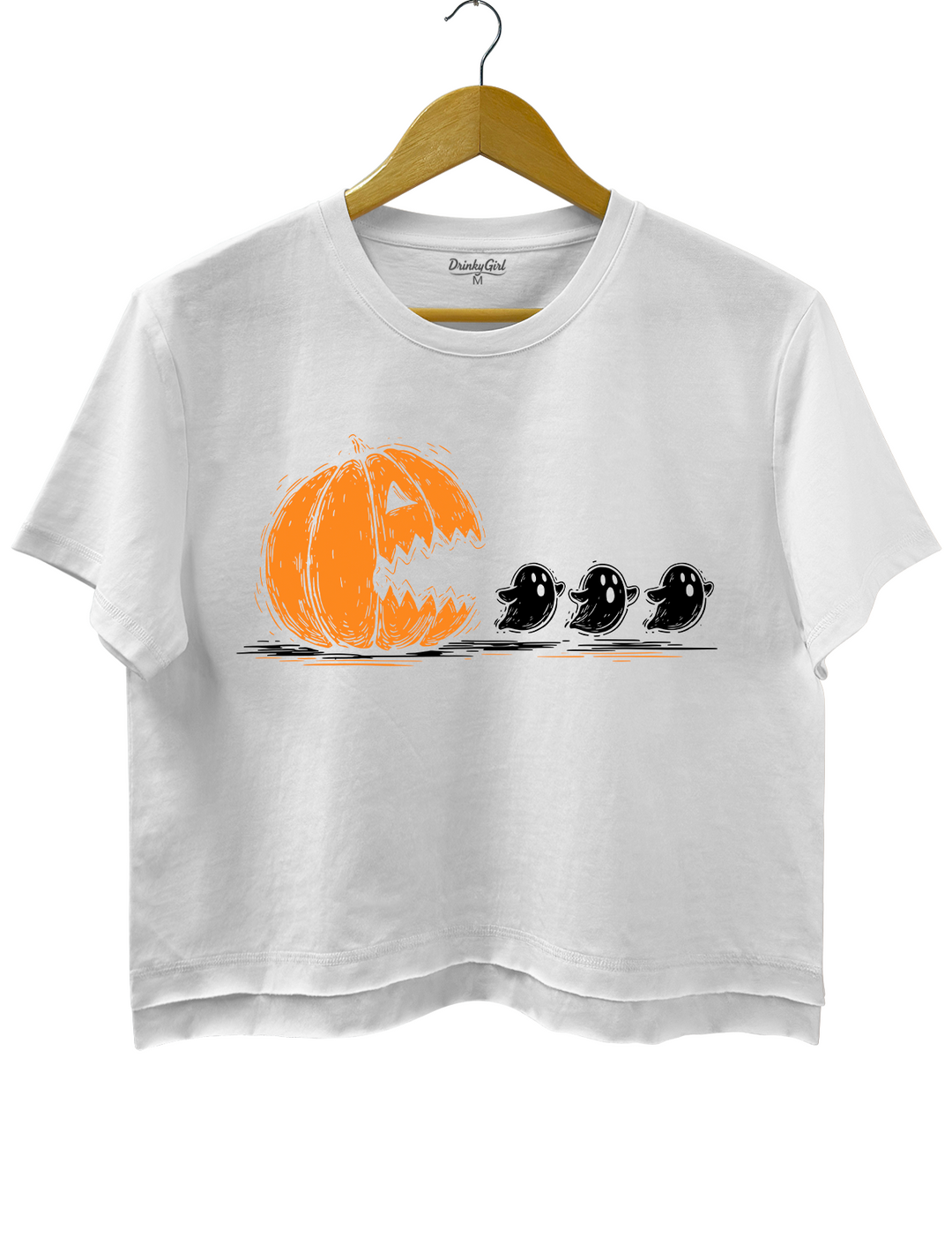 Halloween Pumpkin Eat Ghost Crop Top