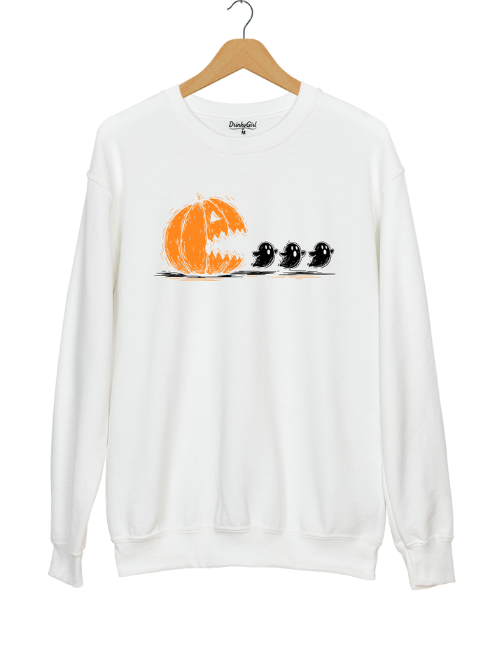 Halloween Pumpkin Eat Ghost Sweatshirt