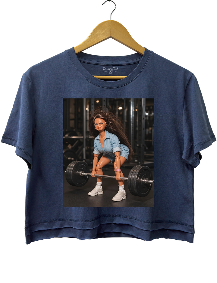 Funny Gym Doll Girl Crop Top