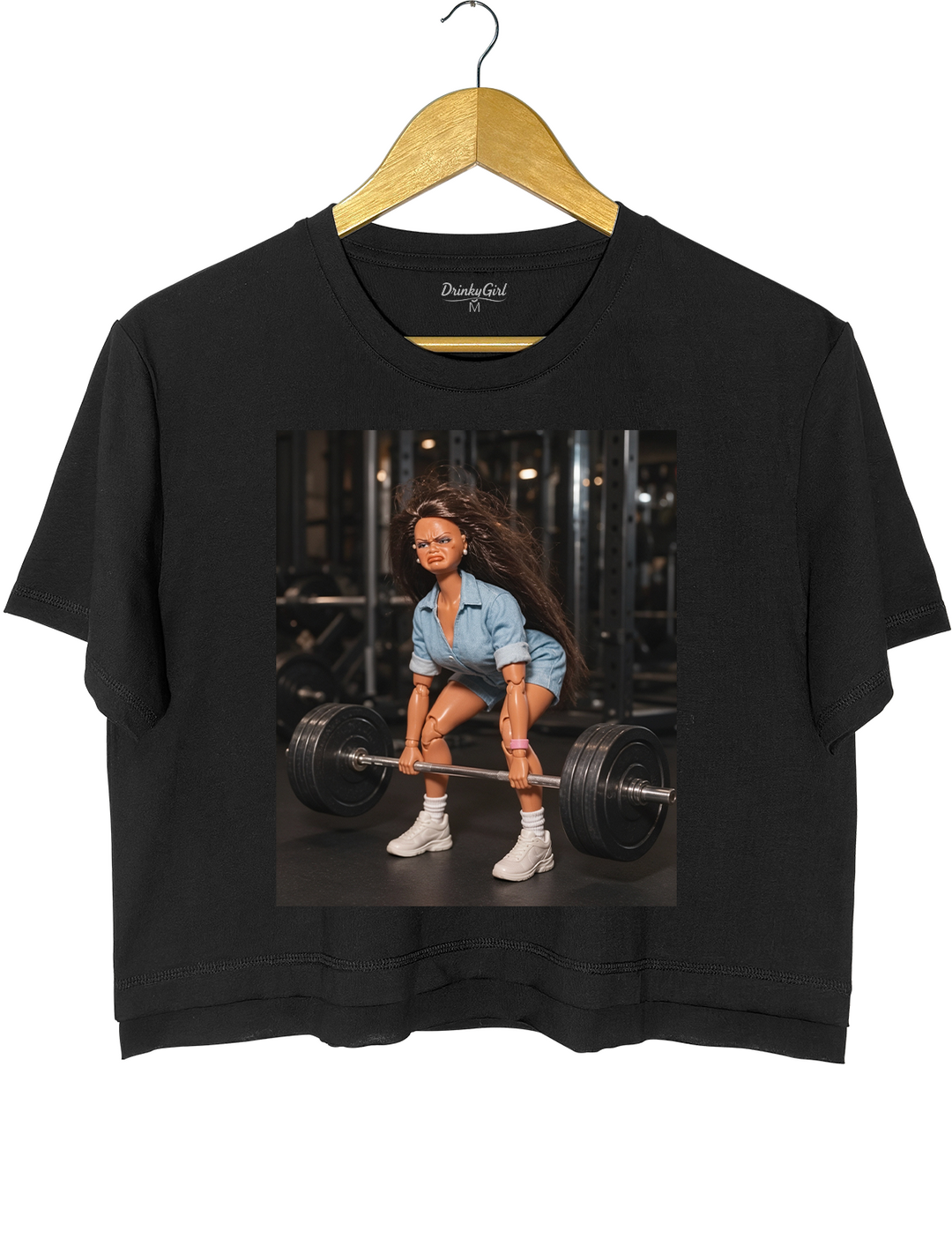 Funny Gym Doll Girl Crop Top
