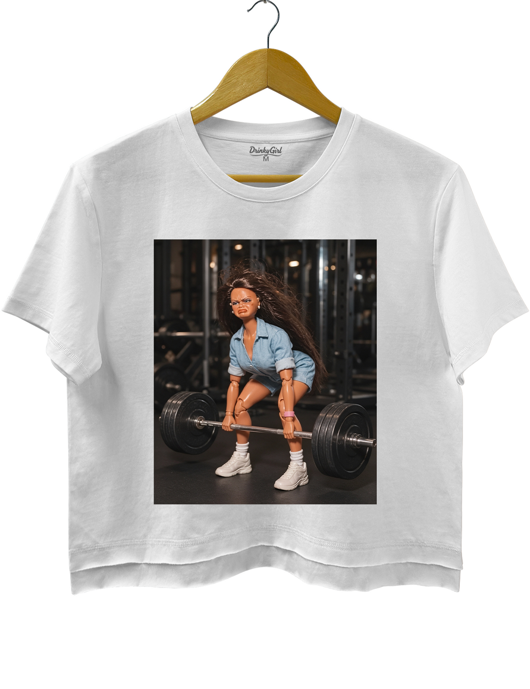 Funny Gym Doll Girl Crop Top