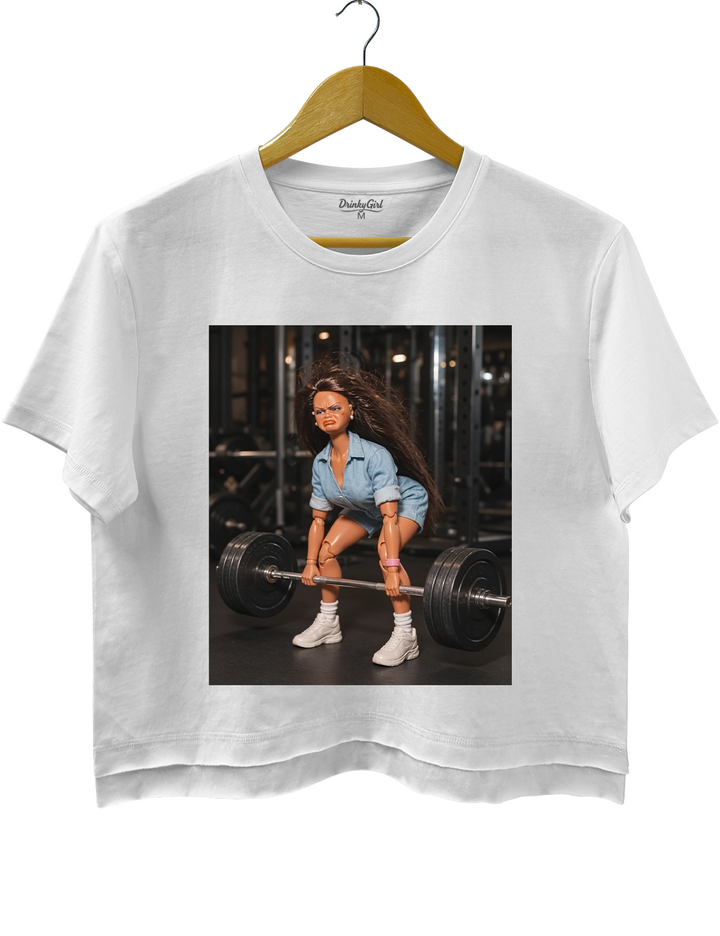 Funny Gym Doll Girl Crop Top