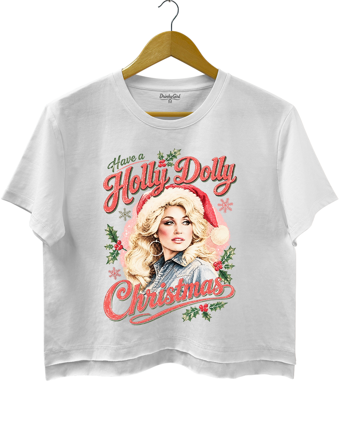 Have A Holly Dolly Christmas Vintage Crop Top