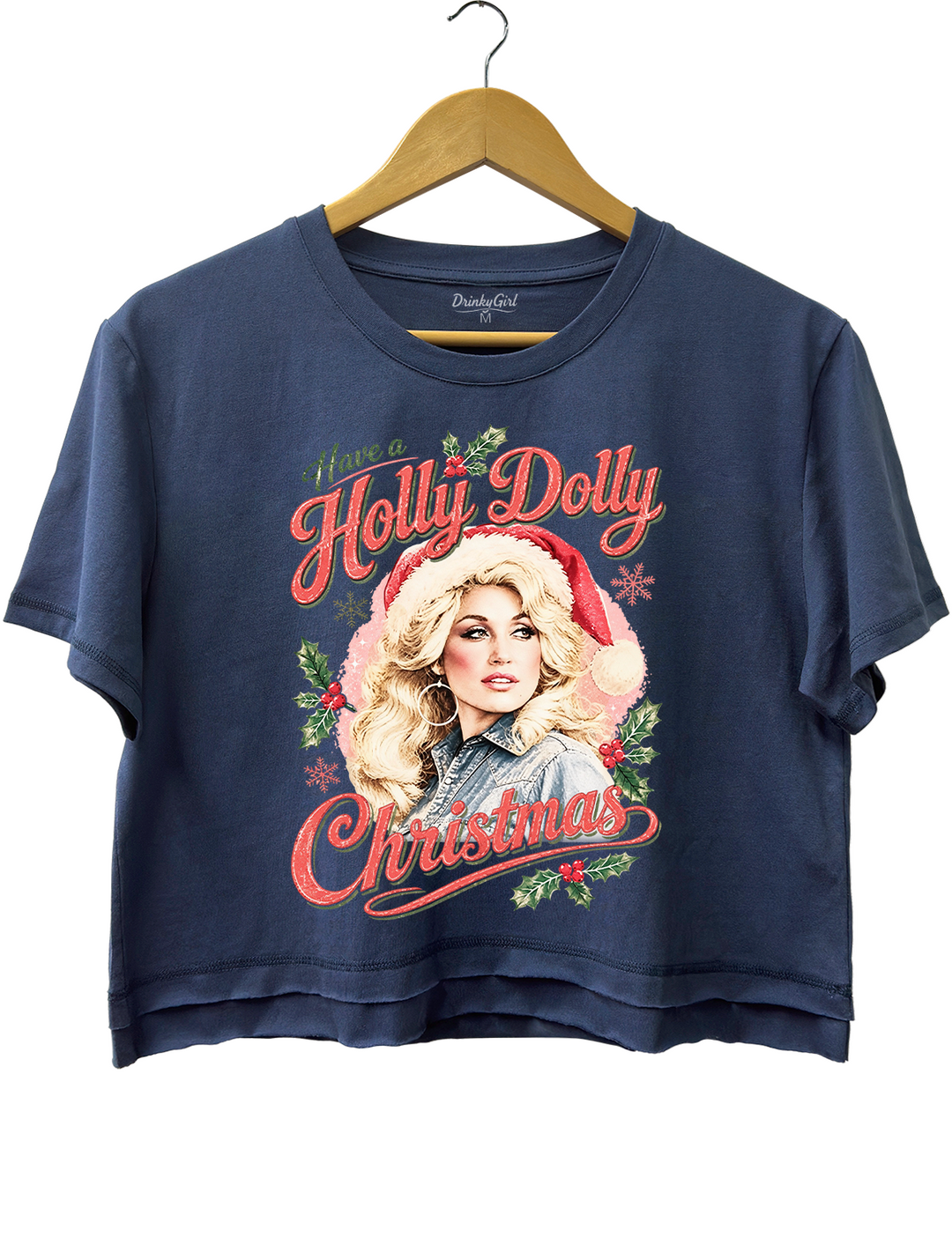 Have A Holly Dolly Christmas Vintage Crop Top