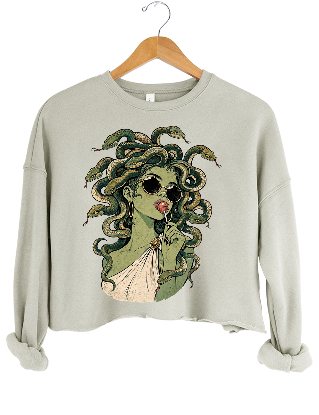Medusa Lollipop Halloween Crop Sweatshirt