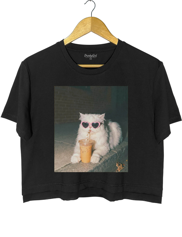 Persian Cat Iced Coffee Crop Top