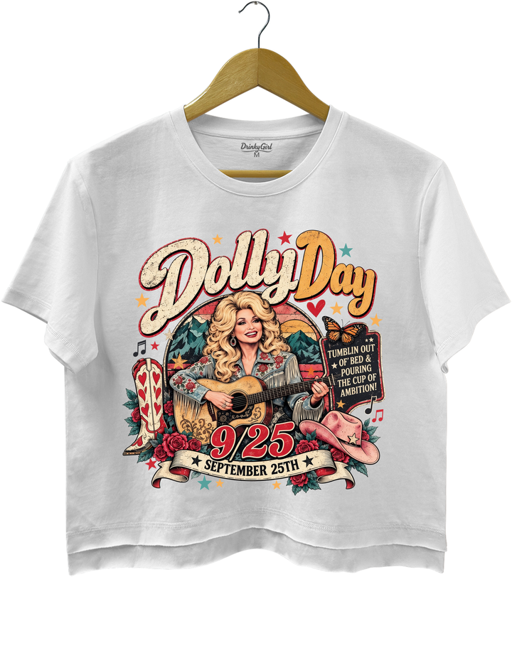 Dolly Day 9 to 5 Country Music Crop Top