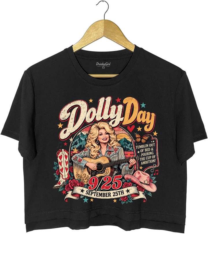 Dolly Day 9 to 5 Country Music Crop Top