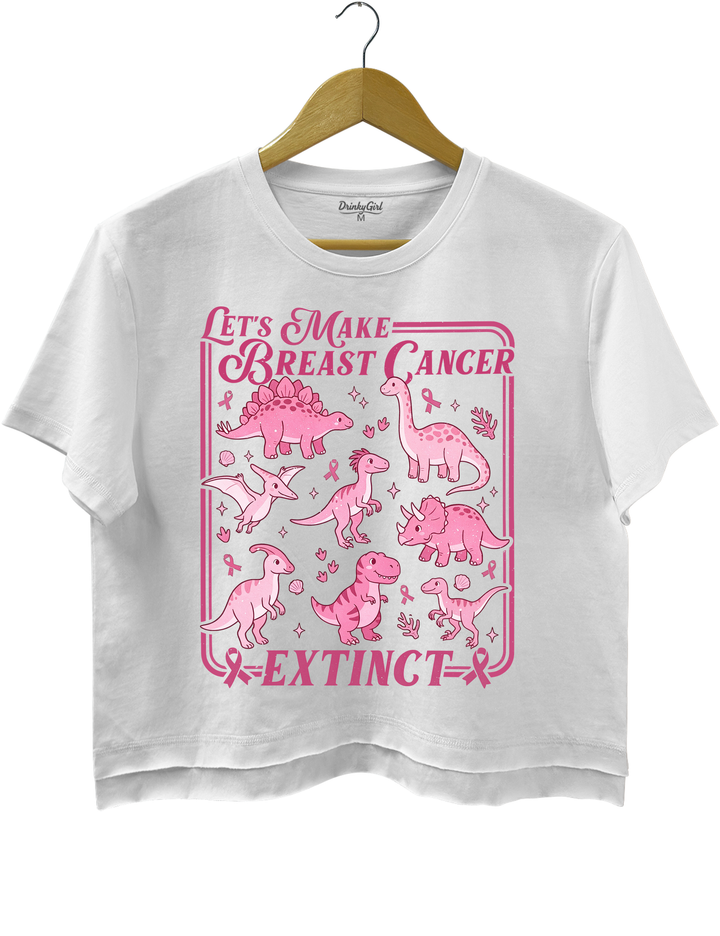 Breast Cancer Dinosaur Crop Top
