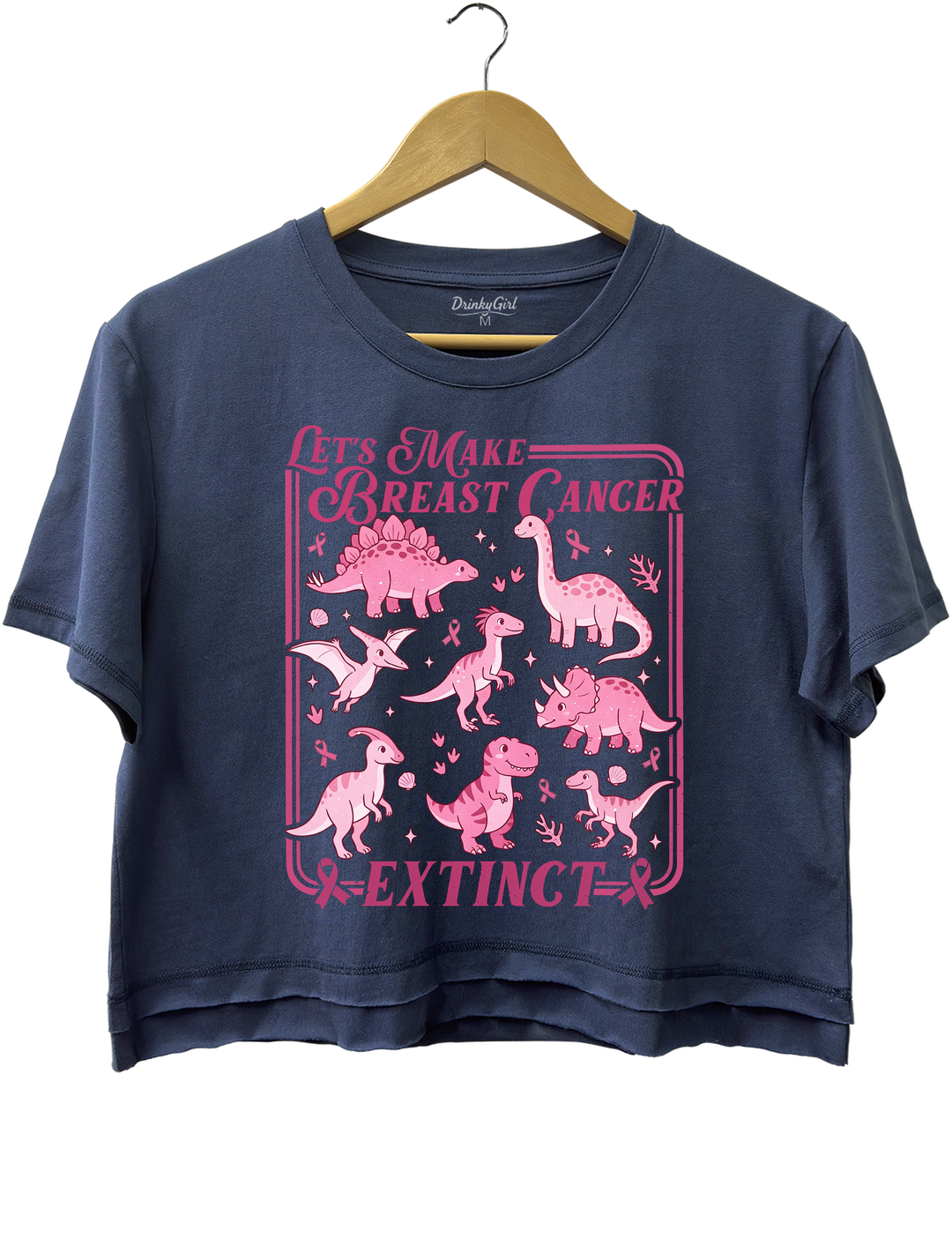 Breast Cancer Dinosaur Crop Top