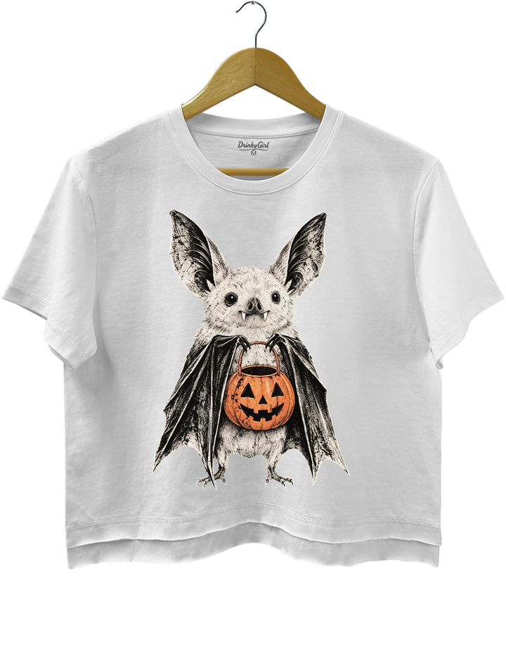 Retro Halloween Bat Crop Top