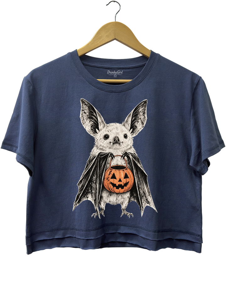 Retro Halloween Bat Crop Top