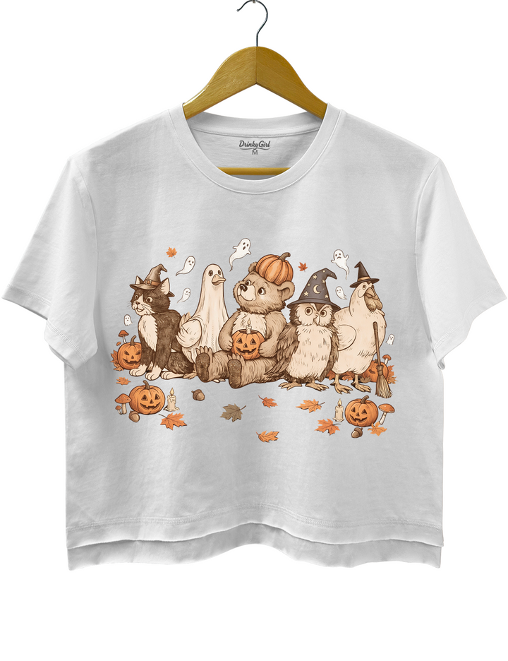 Vintage 90s Halloween Bear Crop Top