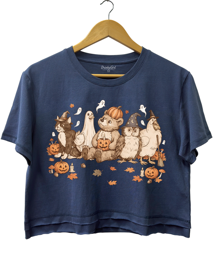 Vintage 90s Halloween Bear Crop Top