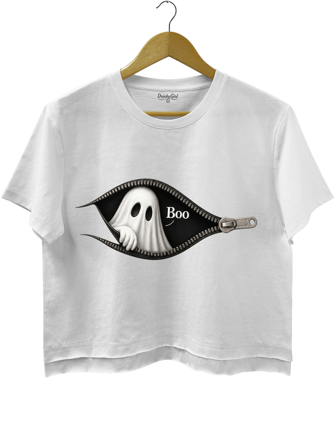Boo Ghost Halloween Crop Top