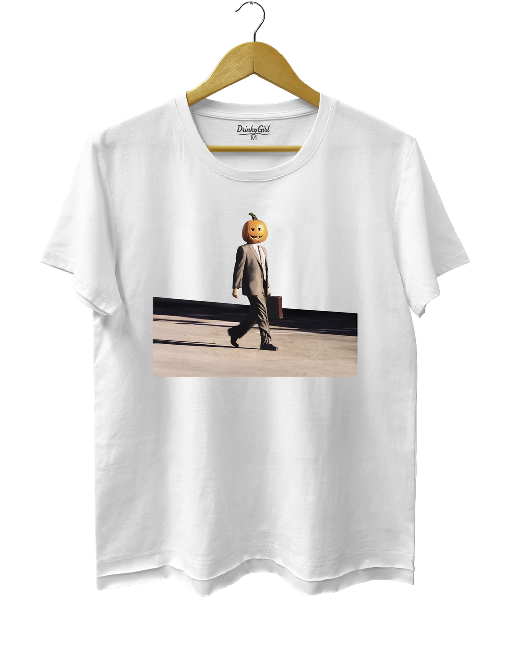 Funny Pumpkin Head Tee - White