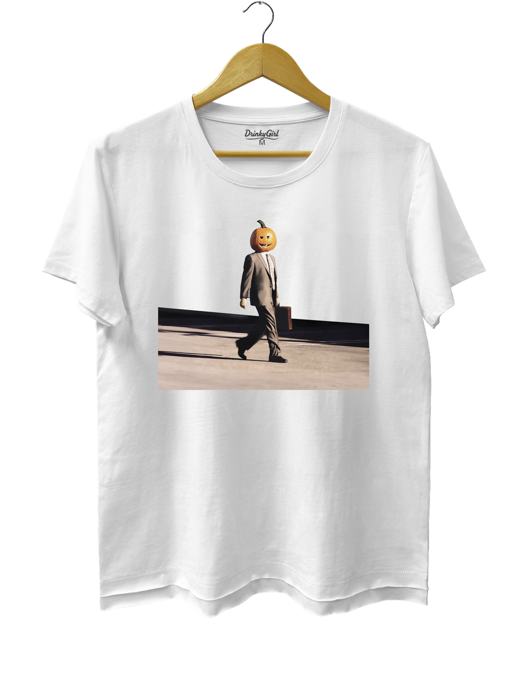 Funny Pumpkin Head Tee - White