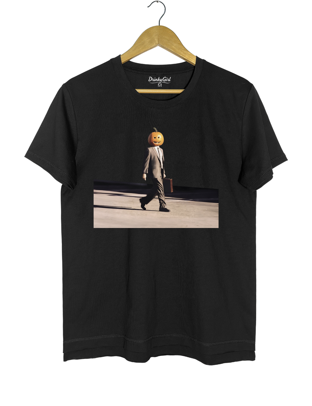 Funny Pumpkin Head Tee - Black