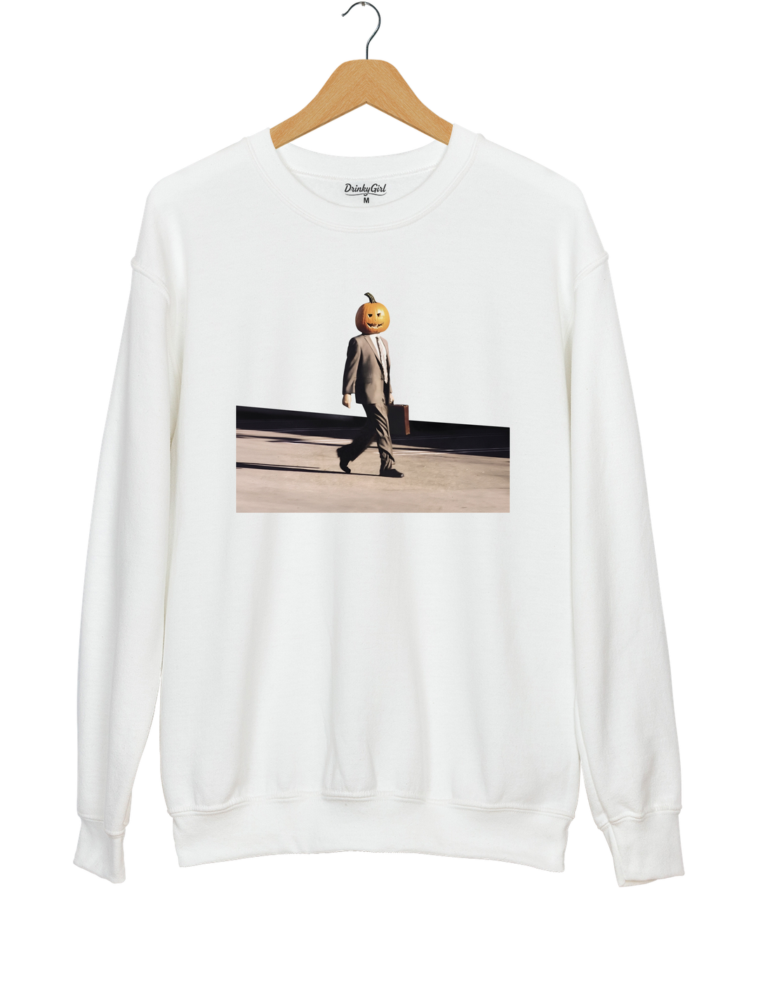 Funny Pumpkin Head Sweatshirt - White