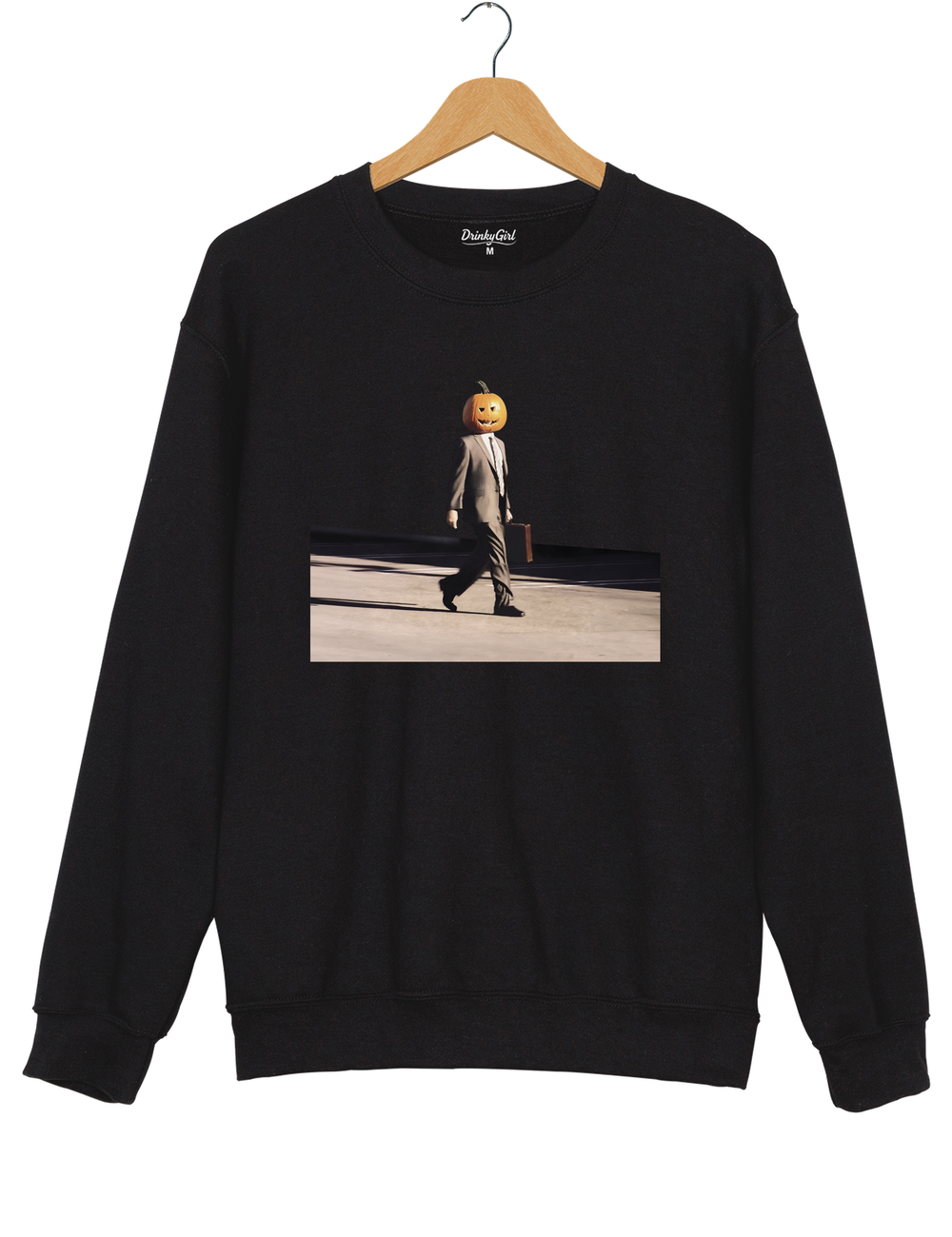 Funny Pumpkin Head Sweatshirt - Black