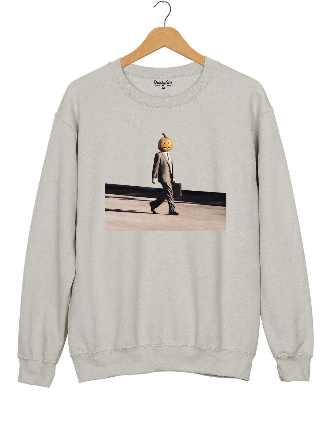 Funny Pumpkin Head Sweatshirt - Gray