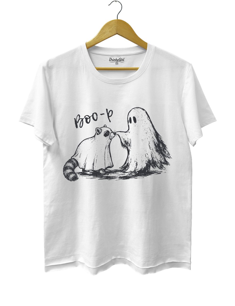 Boo-P Ghost Raccoon Tee - White
