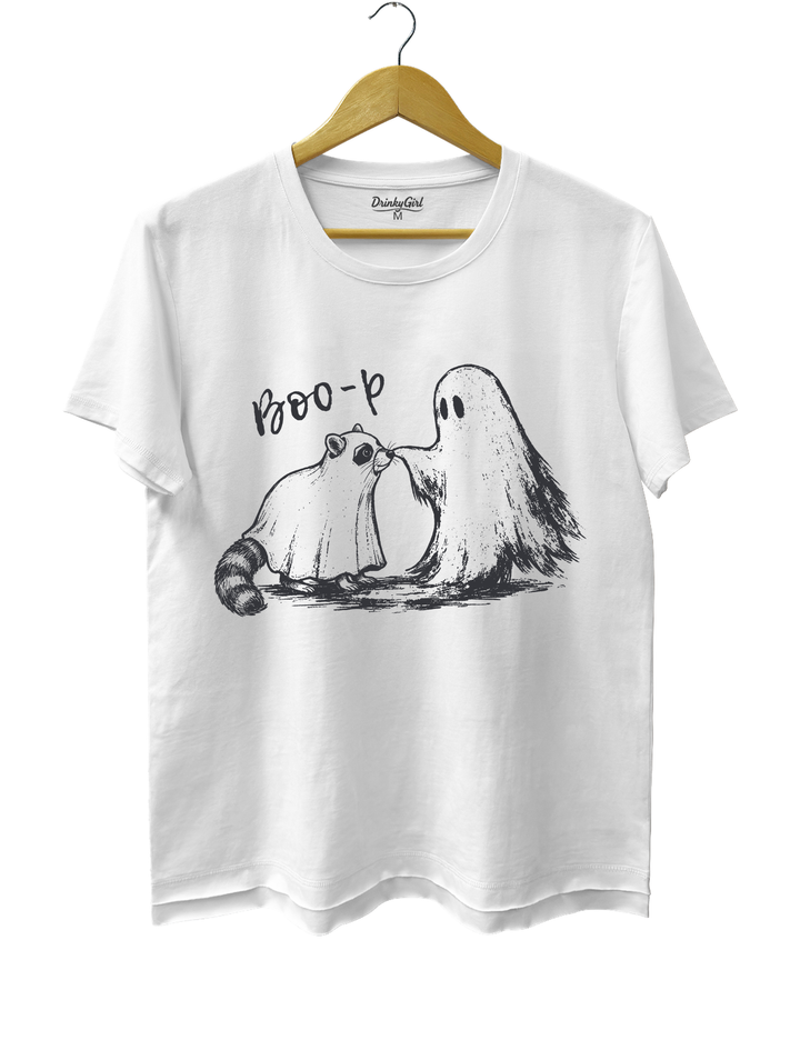 Boo-P Ghost Raccoon Tee - White