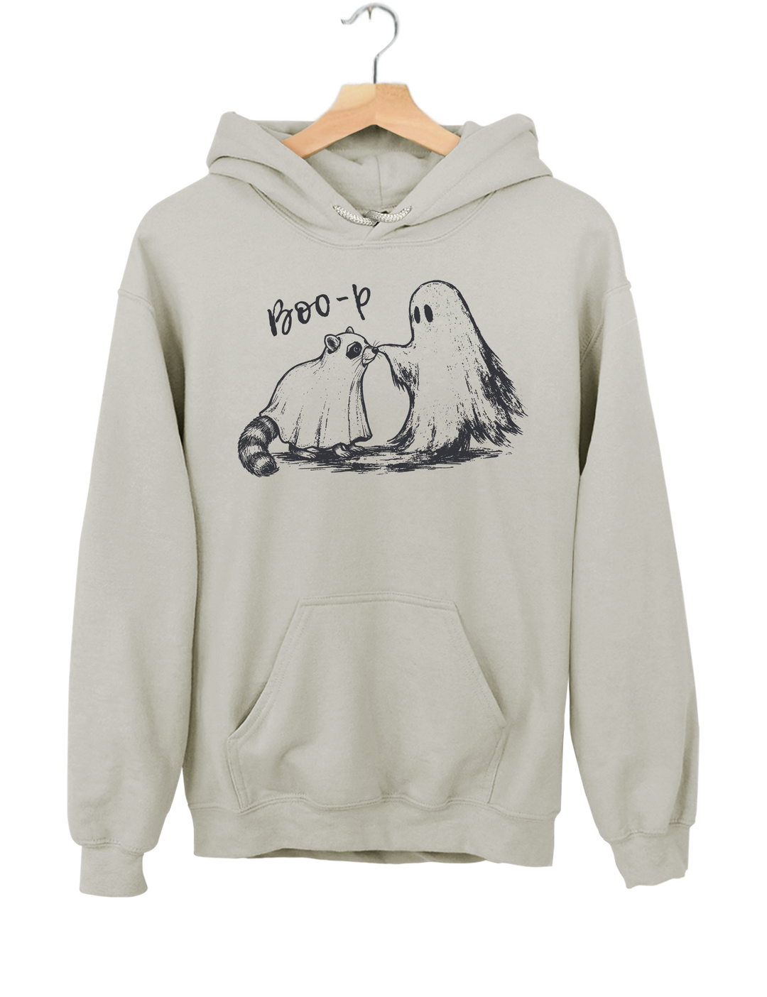 Boo-P Ghost Raccoon Hoodie - Gray
