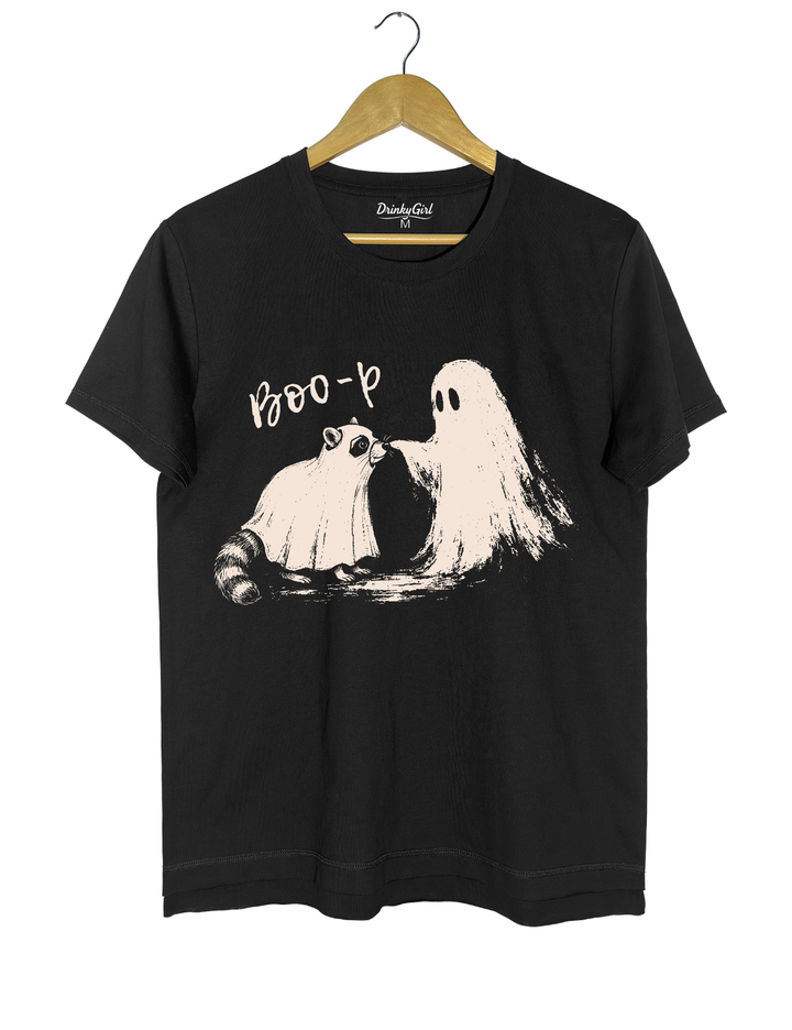Boo-P Ghost Raccoon Tee - Black