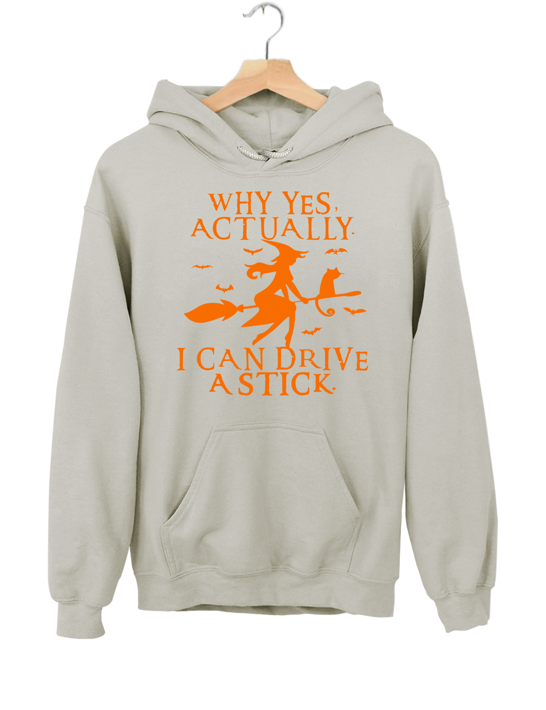 Witch Driving Stick Hoodie - Gray