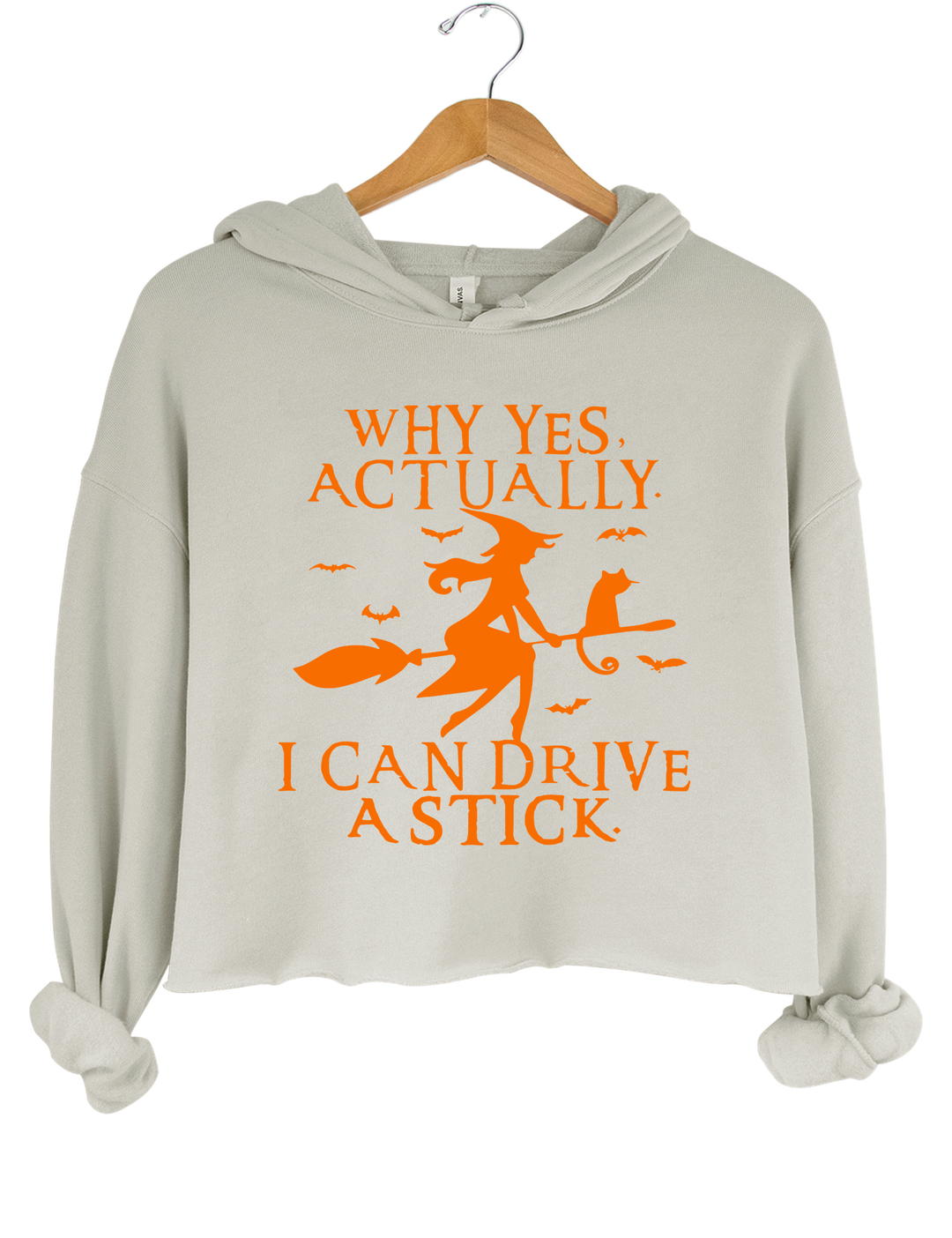 Witch Driving Stick Crop Hoodie