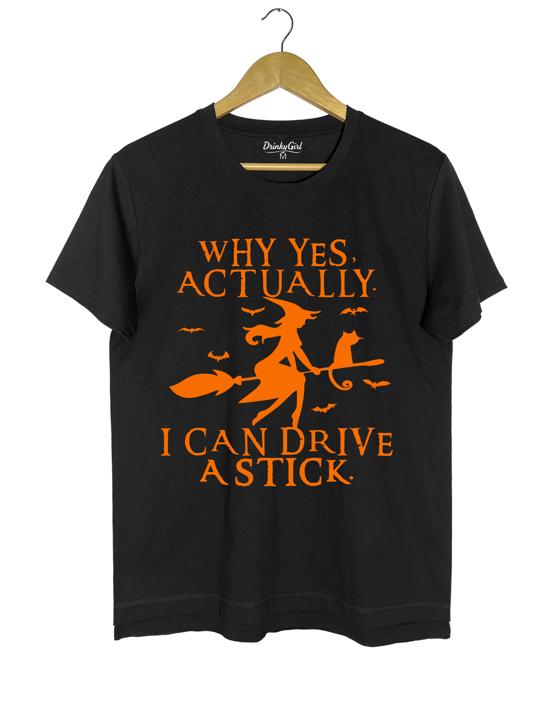 Witch Driving Stick Tee - Black